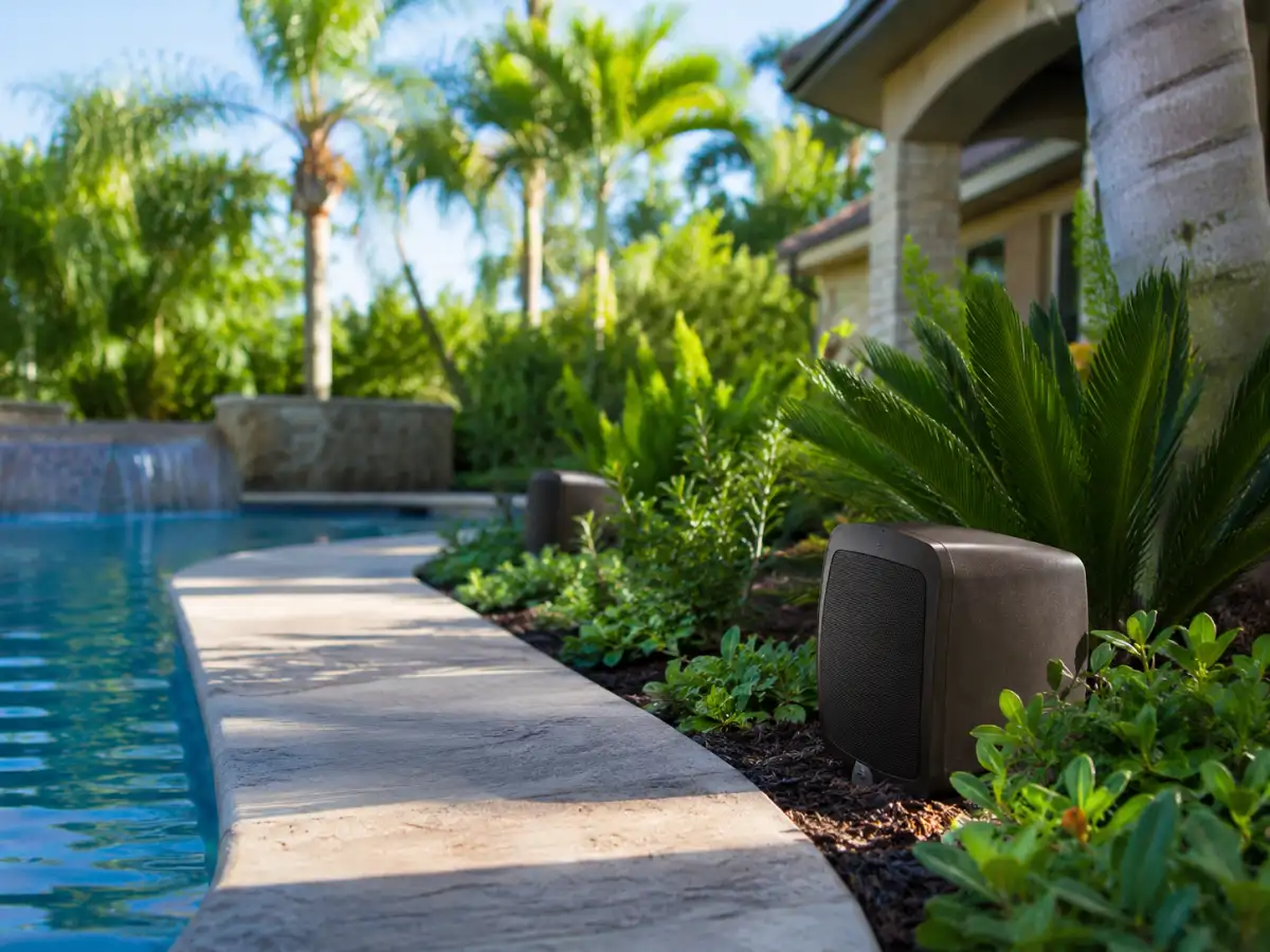 landscape speakers pool area south texas jpg
