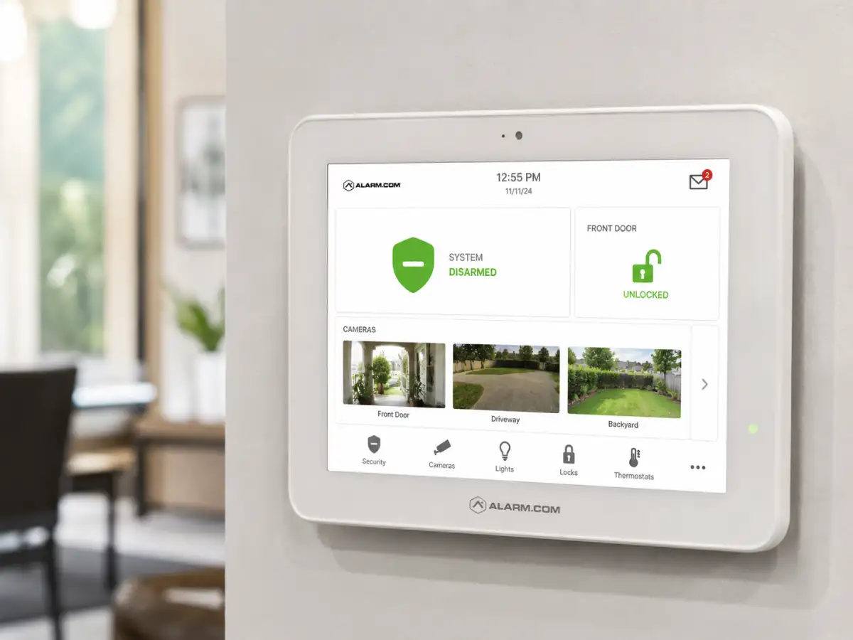 alarm com security panel smart home