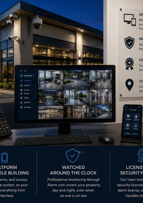 Commercial security monitoring system overview
