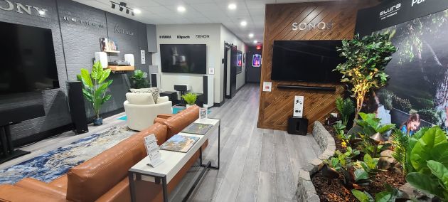 Modern showroom featuring Sonos systems