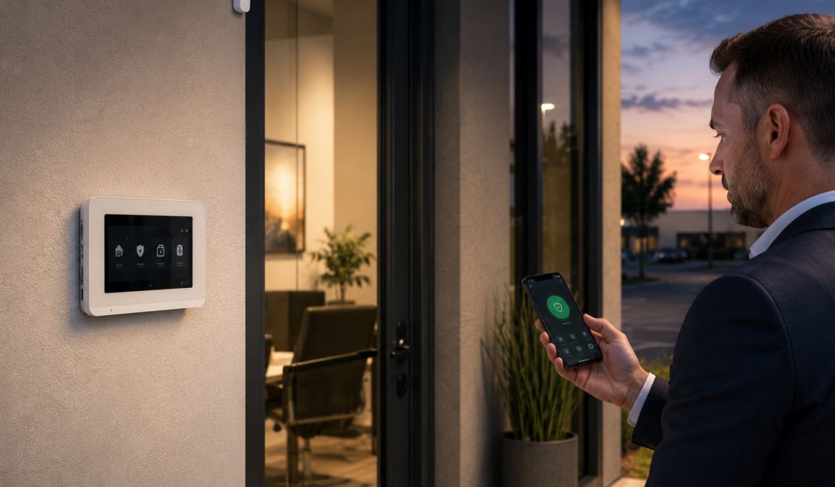 Smart alarm control at entryway