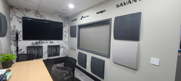 Conference room with acoustic wall panels