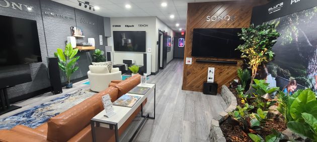 Modern showroom featuring Sonos systems